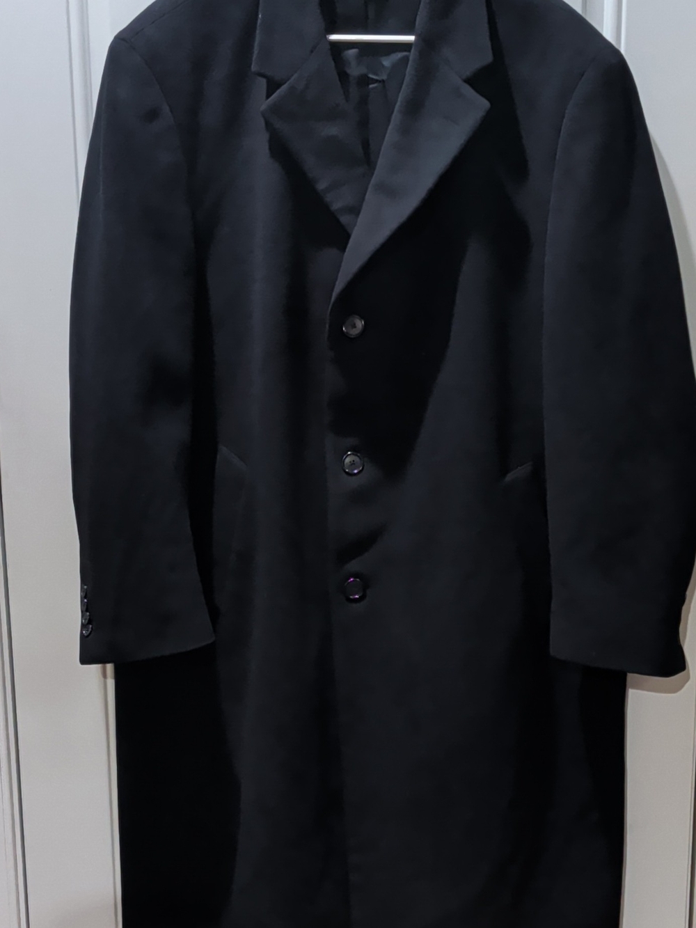 Jos. A. Bank Black Pea Coat with Notch Lapel
